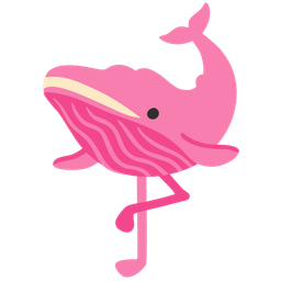spouting whale and flamingo