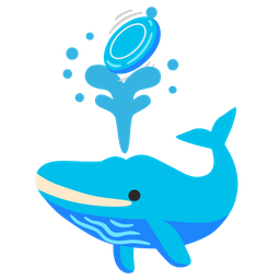 spouting whale and flying disc