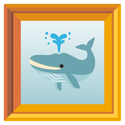 spouting whale and framed picture