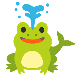 spouting whale and frog