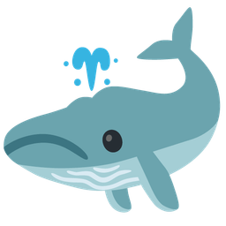 spouting whale and frowning face