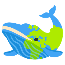 spouting whale and globe showing Europe-Africa