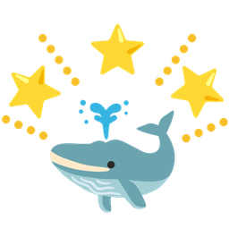 spouting whale and glowing star