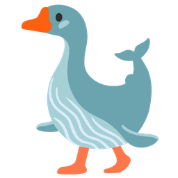 spouting whale and goose