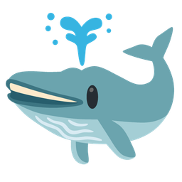 Spouting whale and Grinning face with big eyes