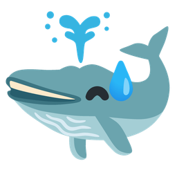 Spouting whale and Grinning face with sweat