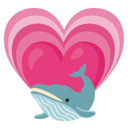 spouting whale and growing heart