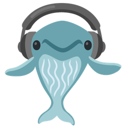 spouting whale and headphone