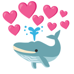 spouting whale and heart with arrow