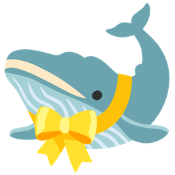 spouting whale and heart with ribbon
