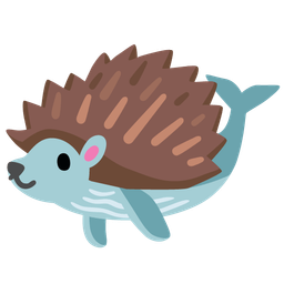 spouting whale and hedgehog