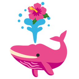 spouting whale and hibiscus