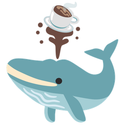 spouting whale and hot beverage