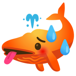 spouting whale and hot face