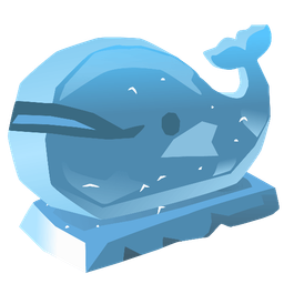 spouting whale and ice