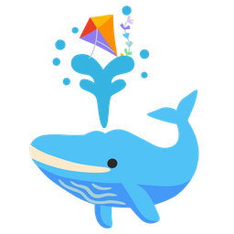 spouting whale and kite