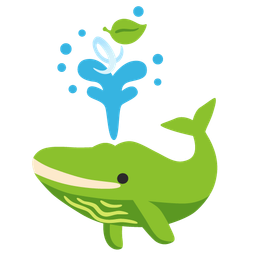 spouting whale and leaf fluttering in wind