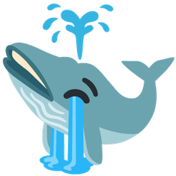 spouting whale and loudly crying face