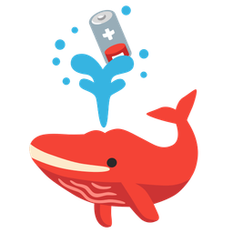 spouting whale and low battery