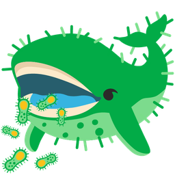 spouting whale and microbe