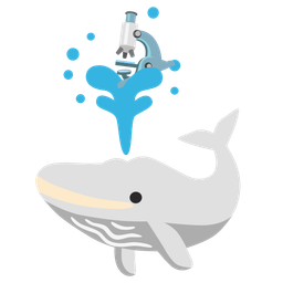 spouting whale and microscope