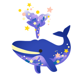 spouting whale and milky way