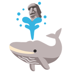 spouting whale and moai
