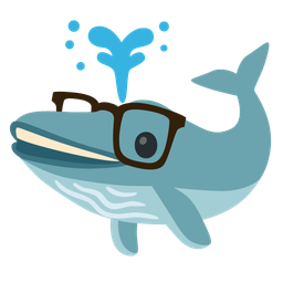Spouting whale and Nerd face