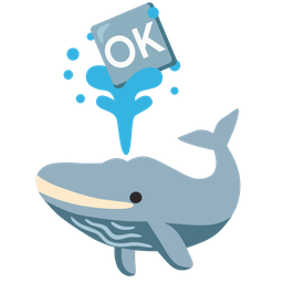 spouting whale and OK button