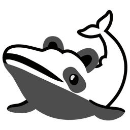 spouting whale and panda