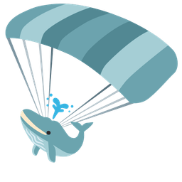 spouting whale and parachute