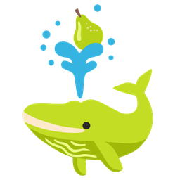 spouting whale and pear
