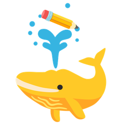 spouting whale and pencil