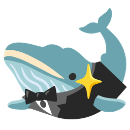 spouting whale and penguin