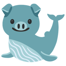 spouting whale and pig face