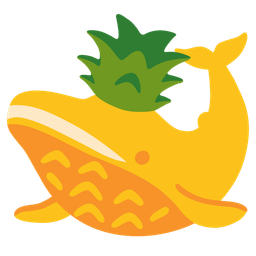 spouting whale and pineapple