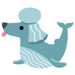 spouting whale and poodle