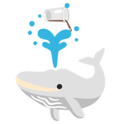 spouting whale and pouring liquid