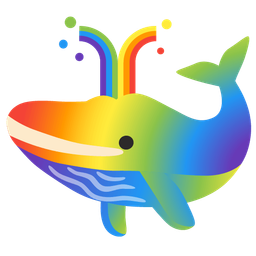 spouting whale and rainbow