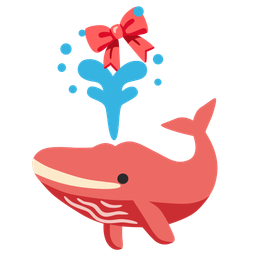 spouting whale and ribbon