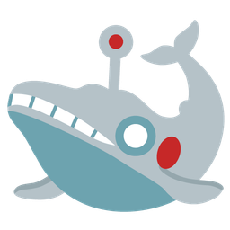 spouting whale and robot