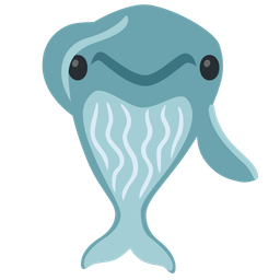 spouting whale and saluting face