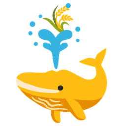spouting whale and sheaf of rice