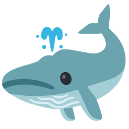 spouting whale and slightly frowning face