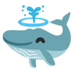 Spouting whale and Smiling face with halo