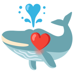 Spouting whale and Smiling face with heart-eyes