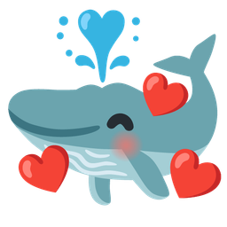 Spouting whale and Smiling face with hearts
