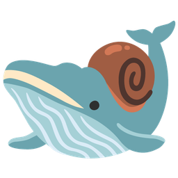 spouting whale and snail