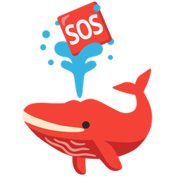 spouting whale and SOS button