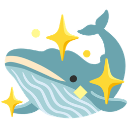 spouting whale and sparkling heart